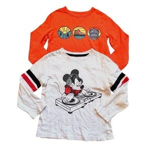 Gap Mickey Mouse Disney Long Sleeves T Shirts Size 4T & Gap Orange T Shirt